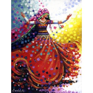 Bandah Ali, 24 x 18 Inch, Acrylic on Canvas, Figurative-Painting, AC-BNA-099